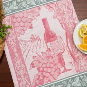 Wine Crystal Arrow Jacquard Tea Towel Red