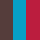 Brown / Turquoise / Red