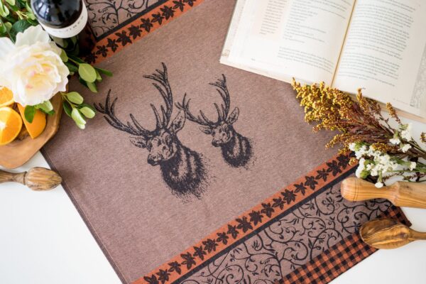 Deer jacquard woven tea towel