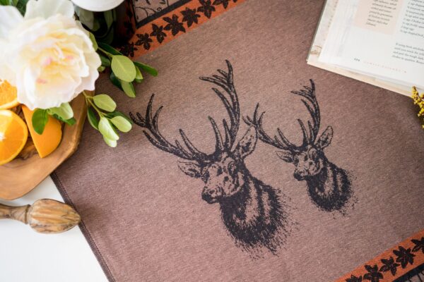 Deer jacquard woven tea towel