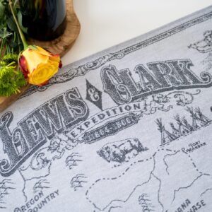 Lewis & Clark Jacquard woven tea towel Black