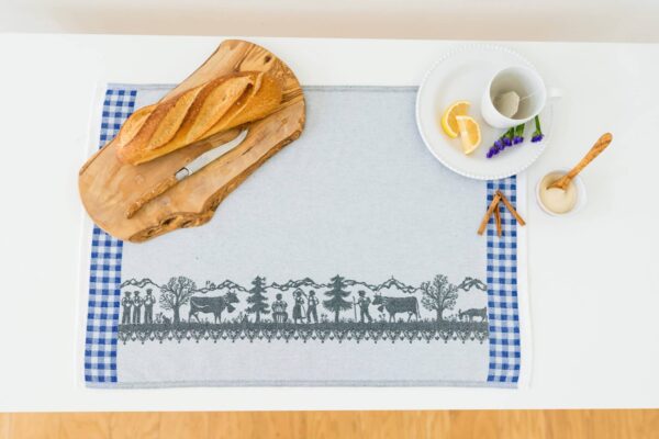 Swiss Parade Jacquard woven tea towel - Blue