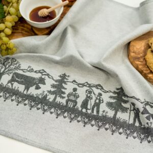 Swiss Parade Jacquard woven tea towel - Blue