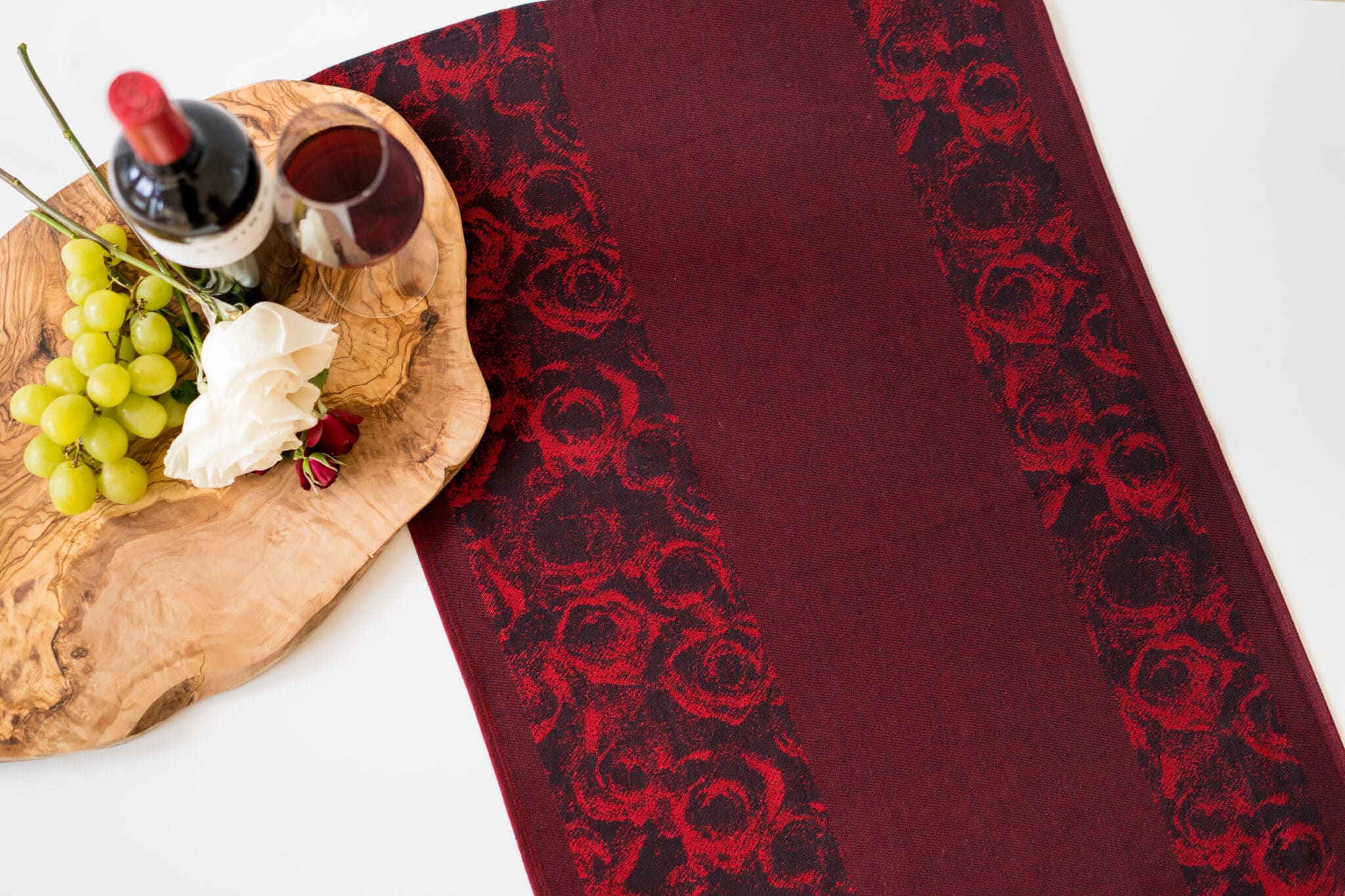 Red Roses Jacquard Cotton Tea or Kitchen Towel